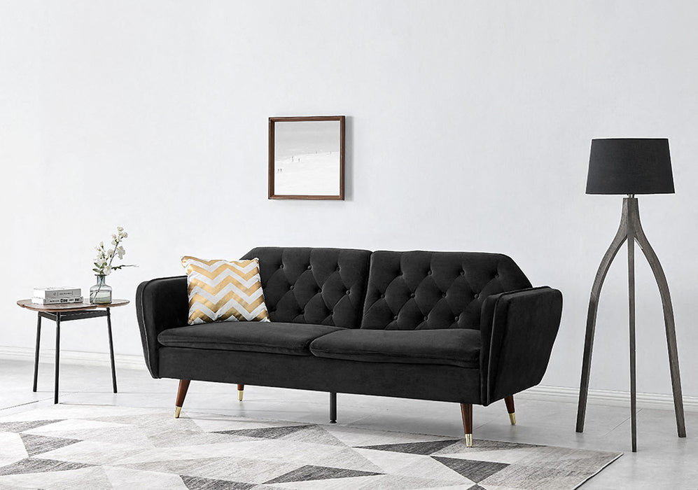 Yorkshire 3 Seater Fabric Sofa Bed - Black