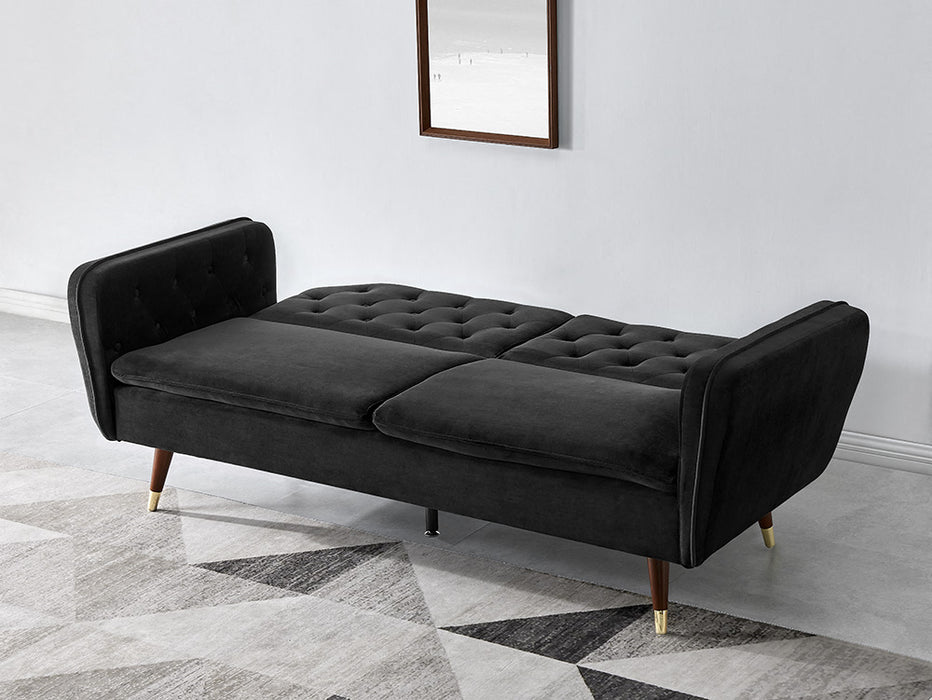 Yorkshire 3 Seater Fabric Sofa Bed - Black