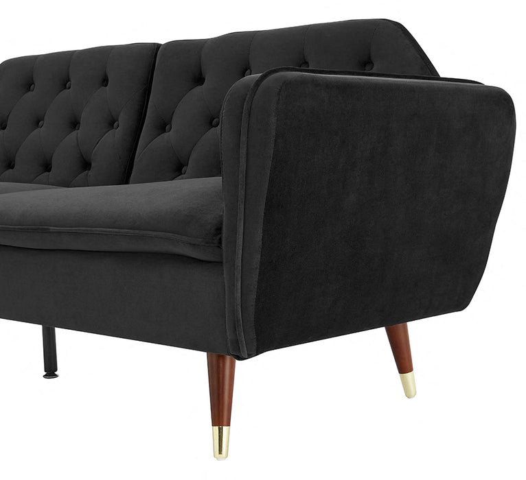 Yorkshire 3 Seater Fabric Sofa Bed - Black
