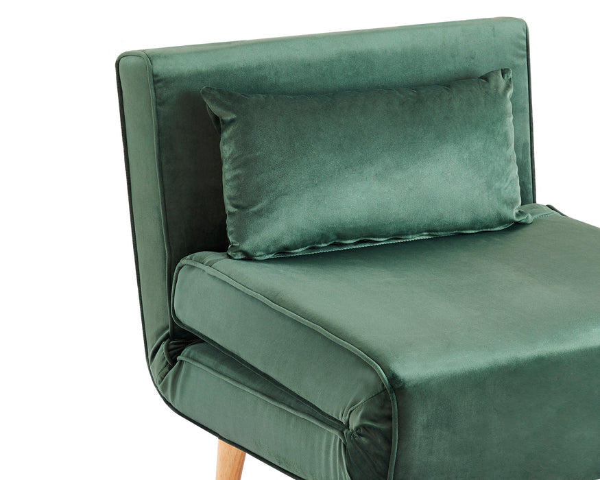 Valley Single Futon Sofa Bed - Green Velvet