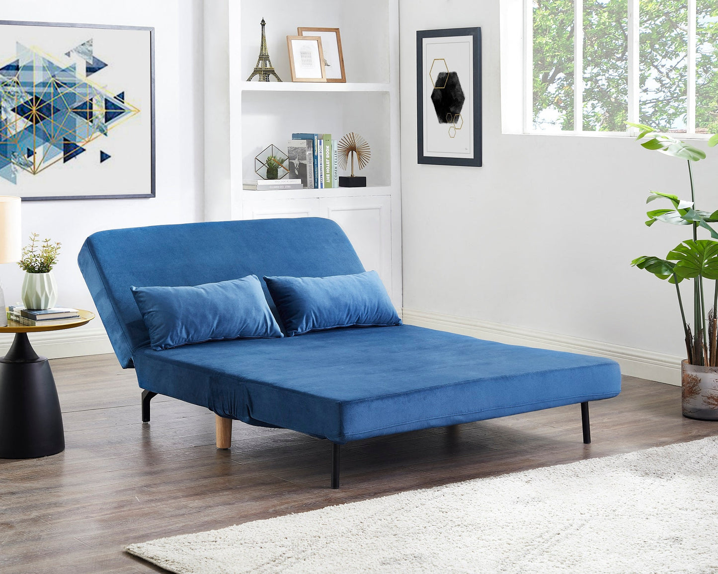 Lawson Double Futon Sofa Bed - Blue Velvet