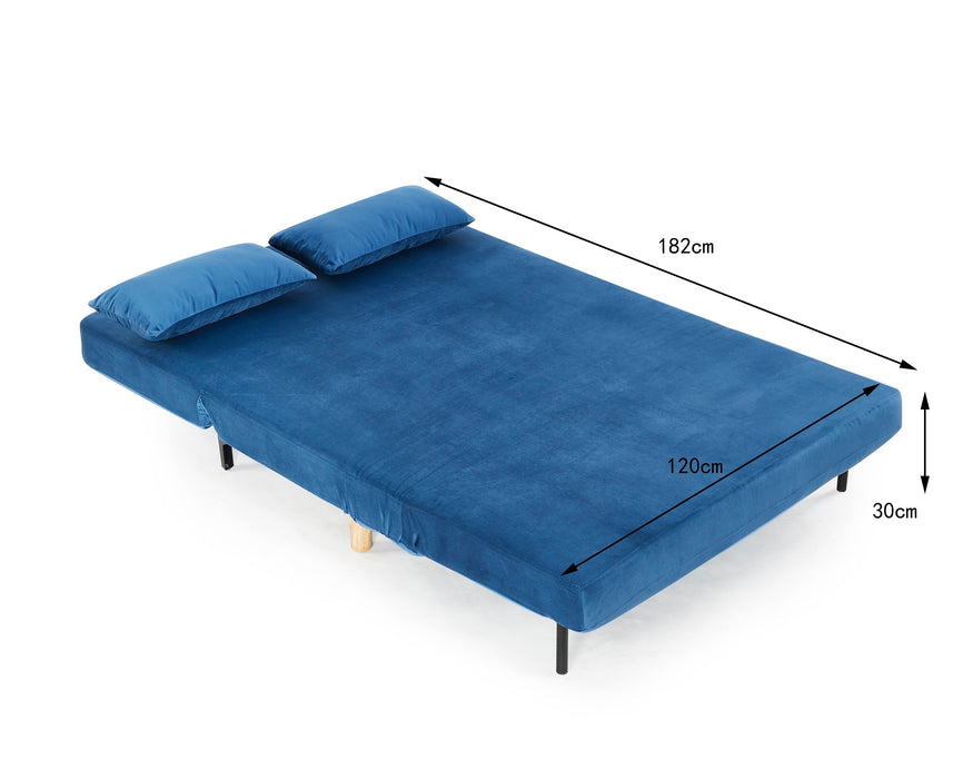 Lawson Double Futon Sofa Bed - Blue Velvet