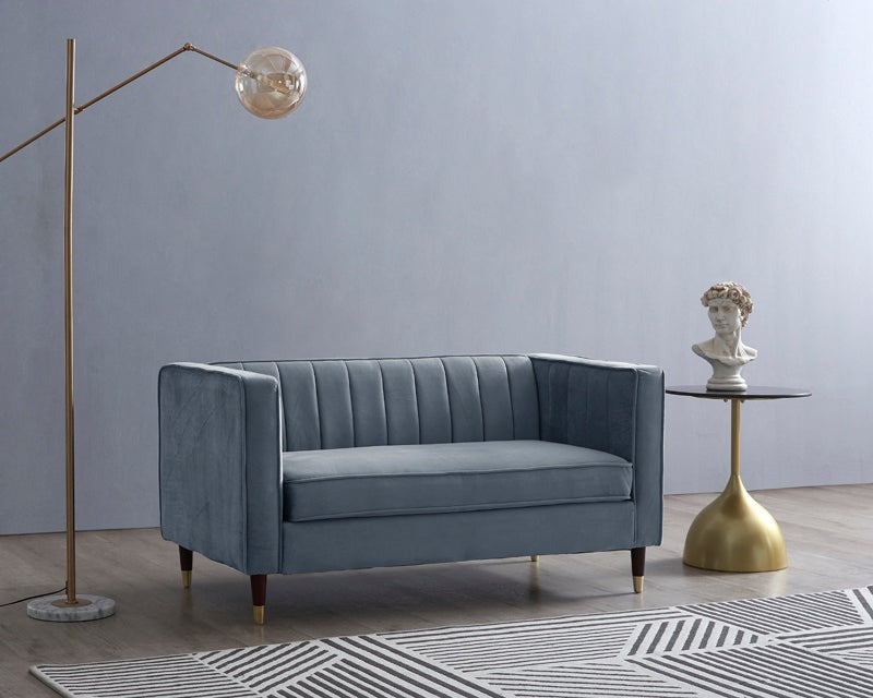 Griffen 2 Seater Fabric Sofa - Grey Velvet