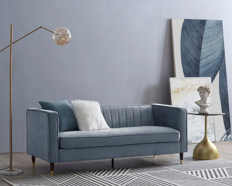 Griffen Seater Fabric Sofa Grey Velvet Furniture Next Day