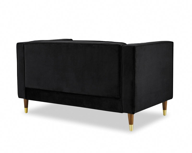 Griffen 2 Seater Fabric Sofa - Black Velvet