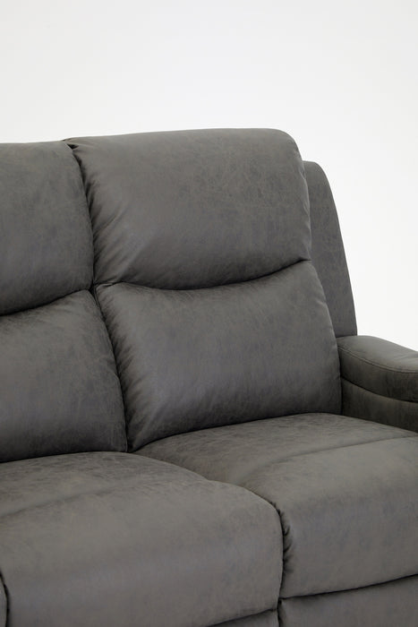 Jackson Faux Leather 3 Seater Recliner - Grey