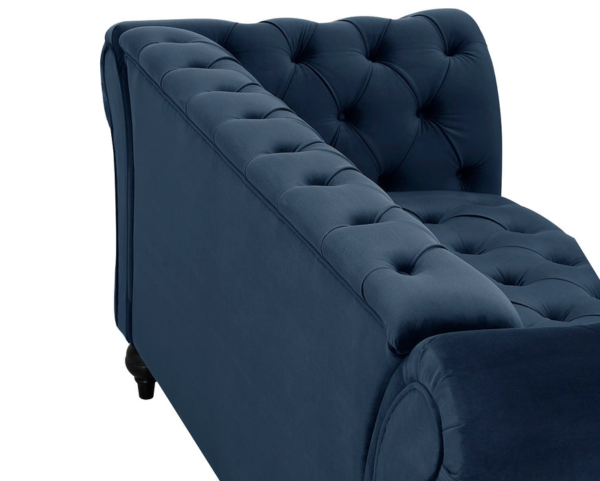 Emma Velvet 3+2 Seater Fabric Sofa - Midnight Blue