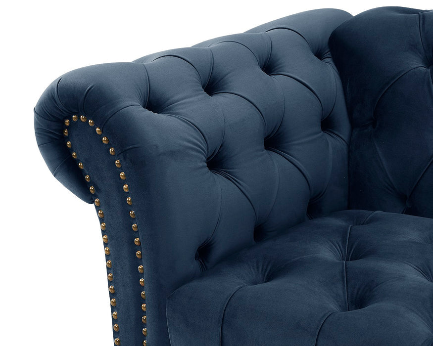 Emma 2 Seater Fabric Sofa - Midnight Blue Velvet