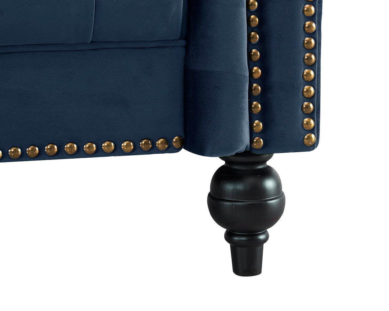 Emma 2 Seater Fabric Sofa - Midnight Blue Velvet