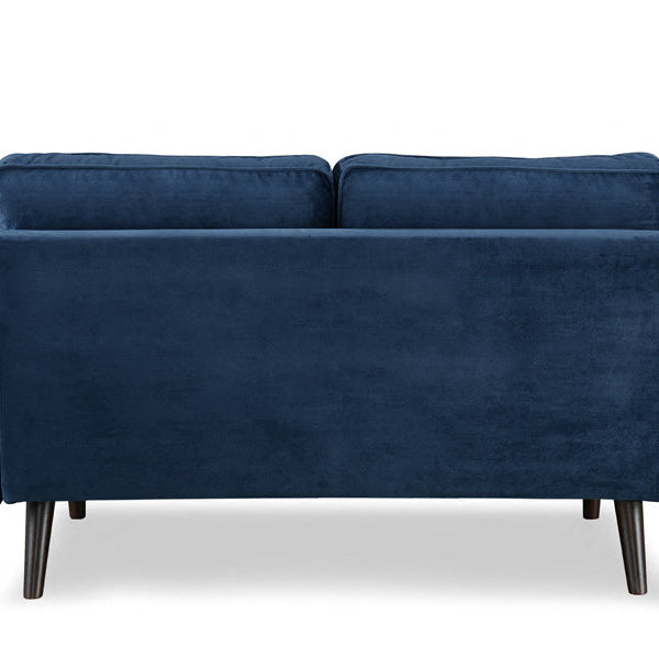 Anya 2 Seater Velvet Upholstered Cushion Sofa - Blue