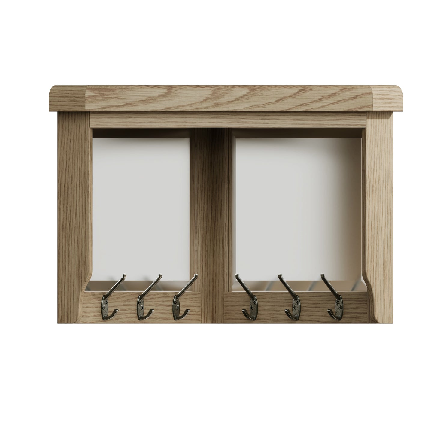 Helios Smoked Oak Corner Coat Rack with Mirror