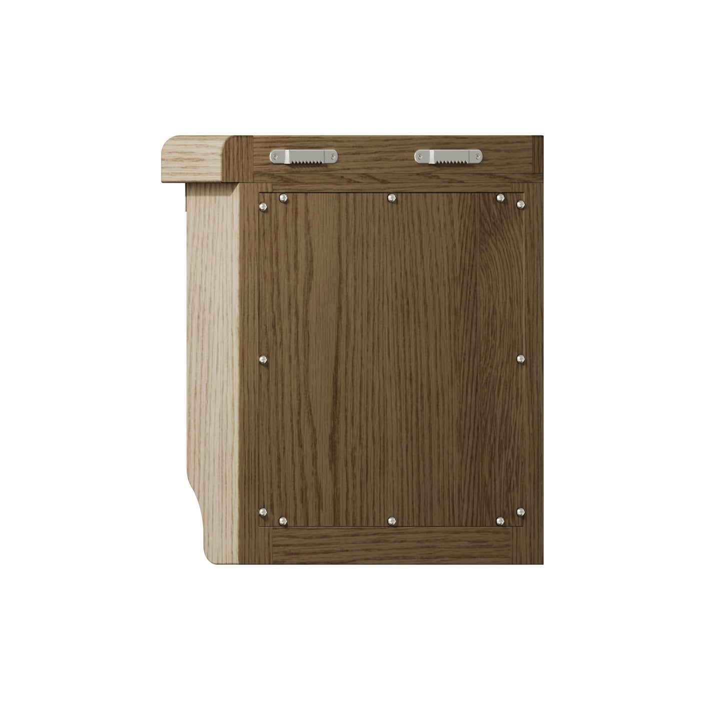 Helios Smoked Oak Corner Coat Rack with Mirror