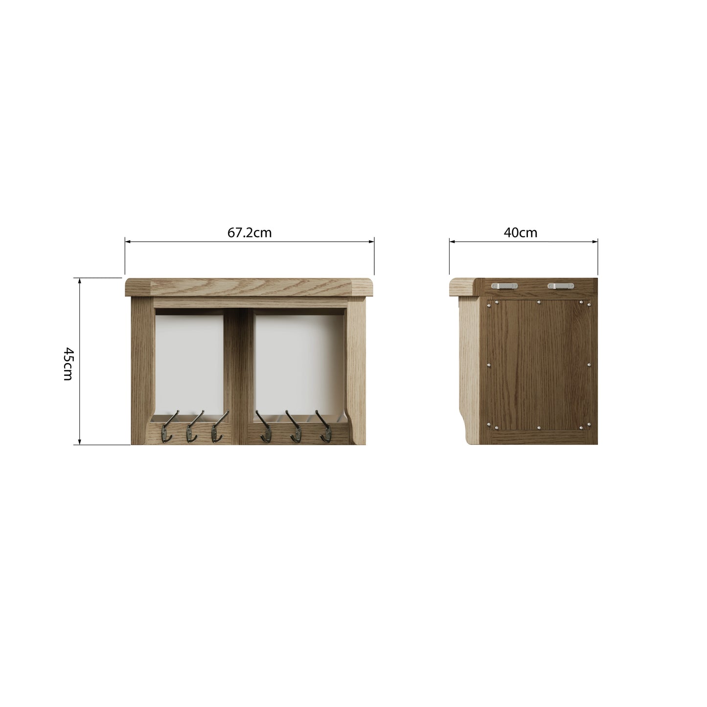 Helios Smoked Oak Corner Coat Rack with Mirror