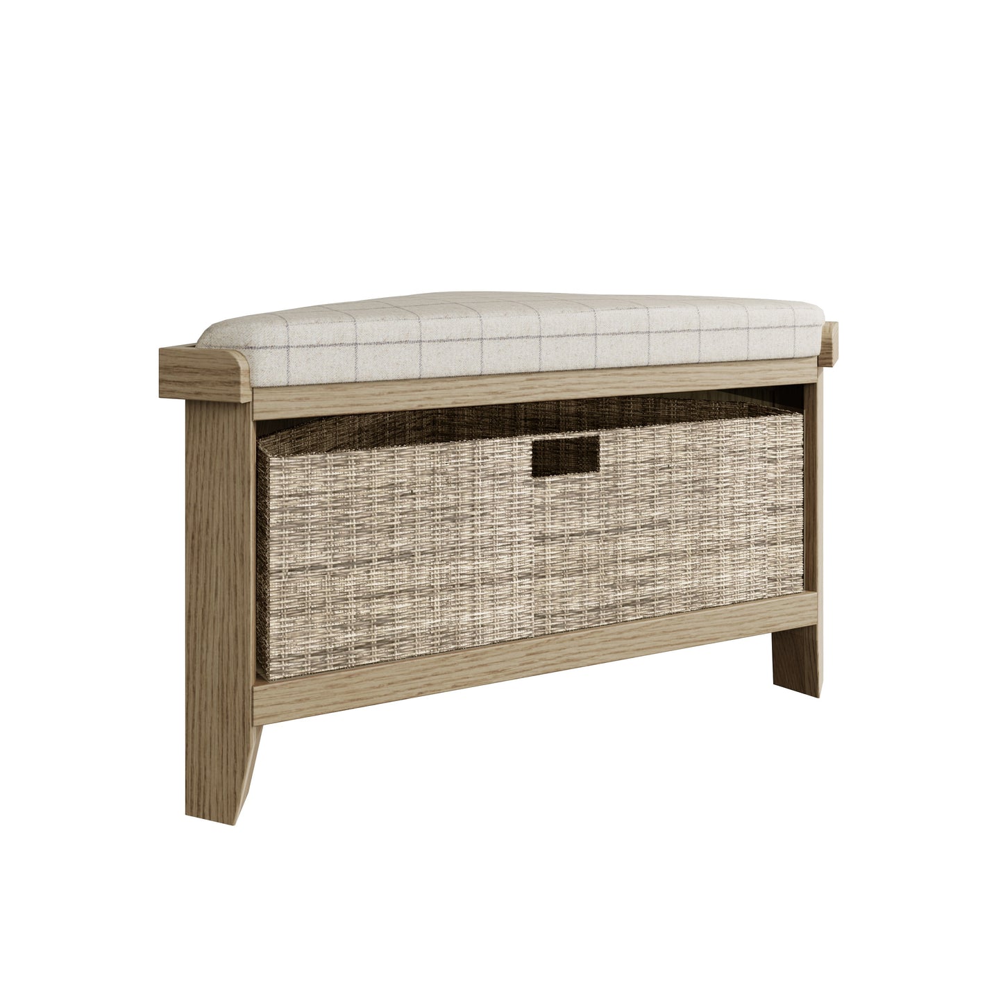 Helios Smoked Oak Corner Hall Bench