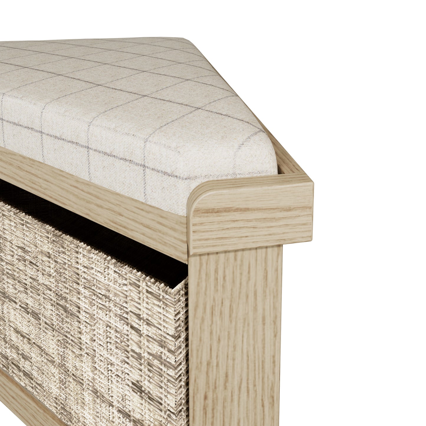 Helios Smoked Oak Corner Hall Bench