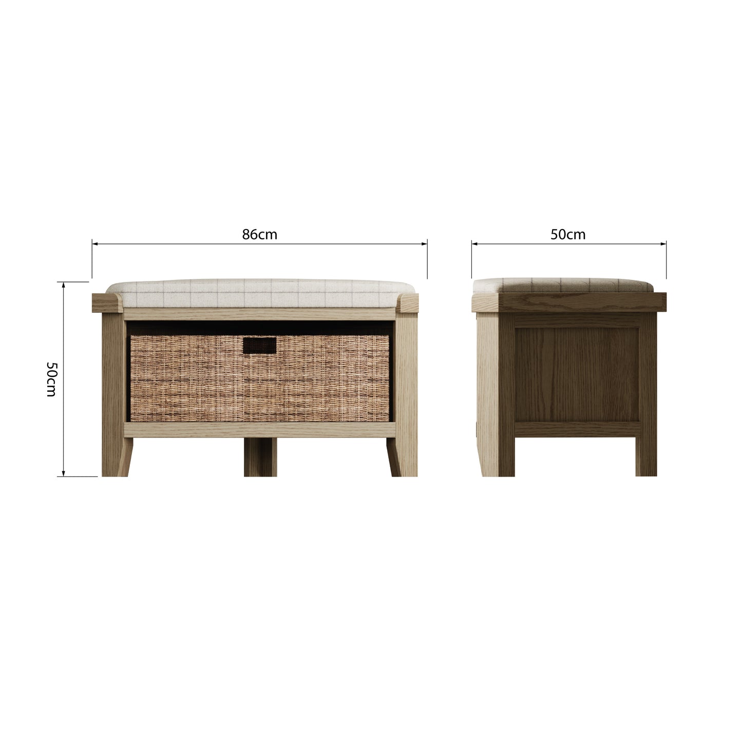 Helios Smoked Oak Corner Hall Bench