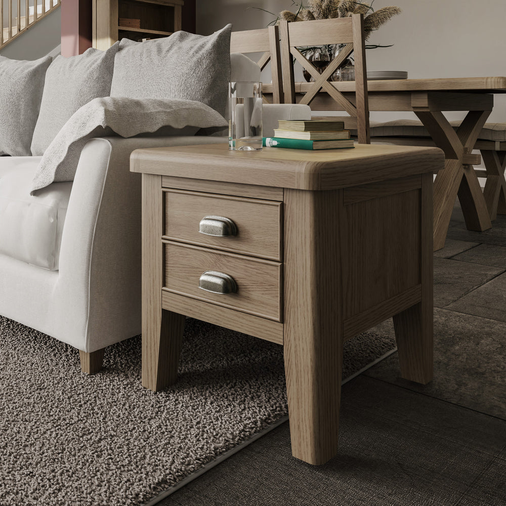 Helios Smoked Oak Lamp Table