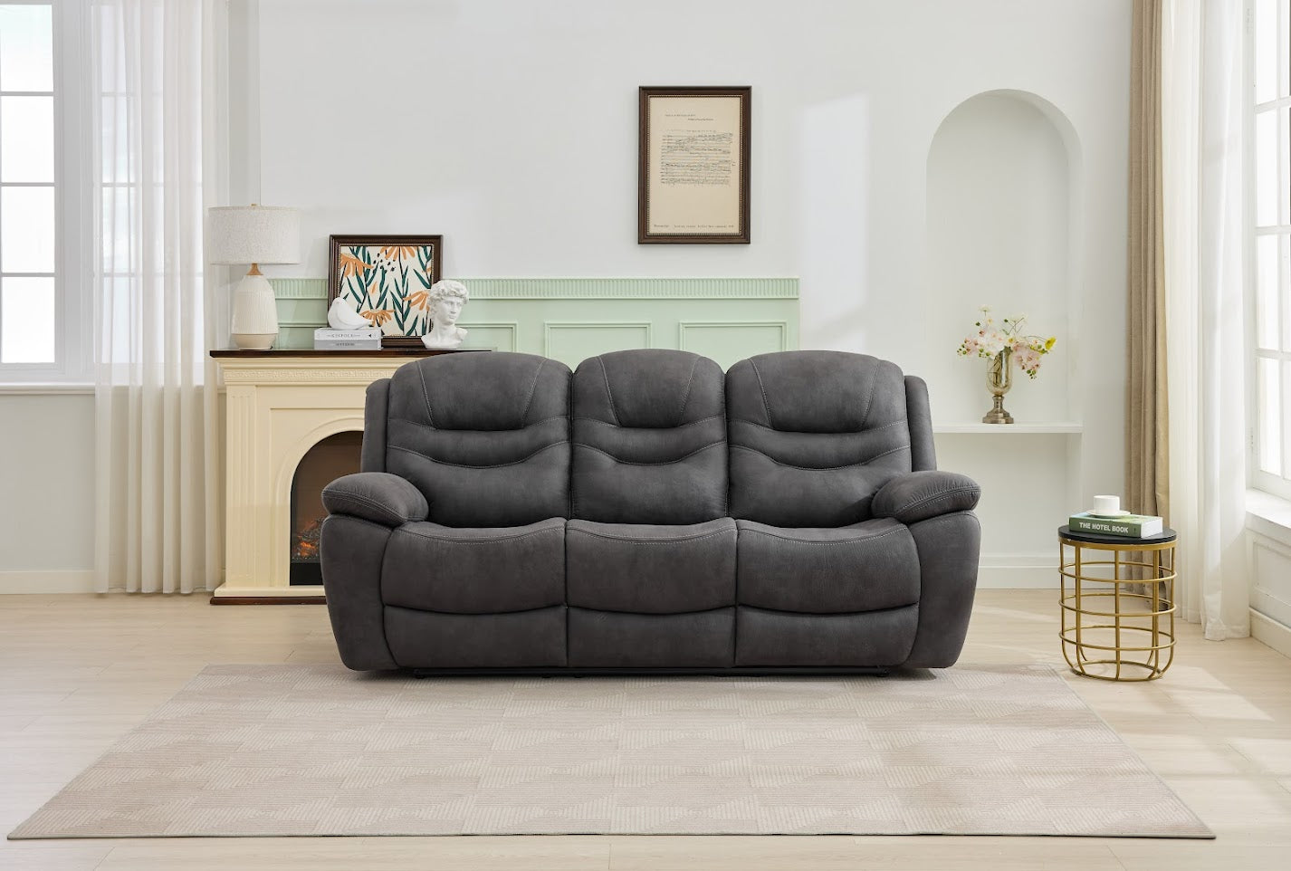 Berlin Grey 3 Seater Power Recliner