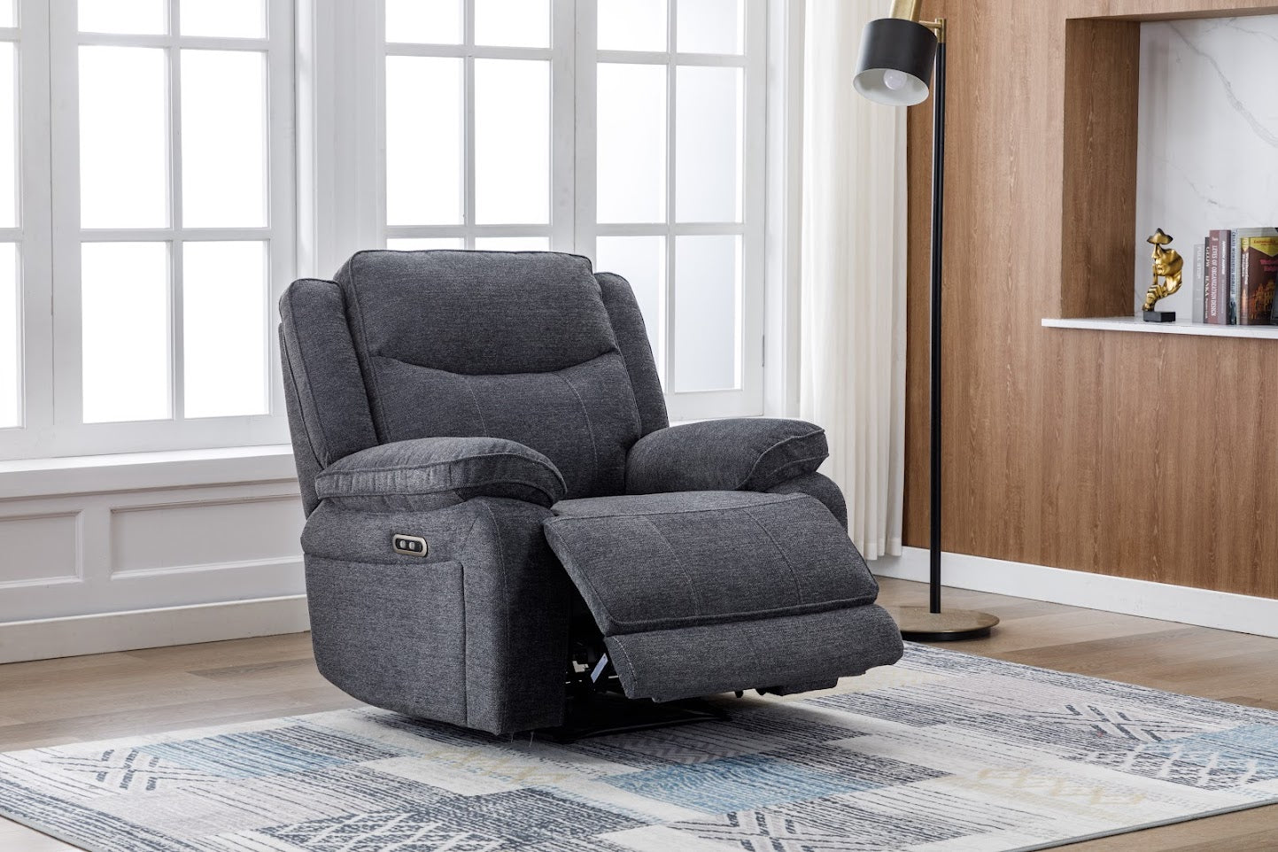 Frankfurt Chair Power Recliner - Dark Grey