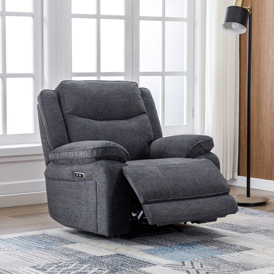 Frankfurt Chair Power Recliner - Dark Grey