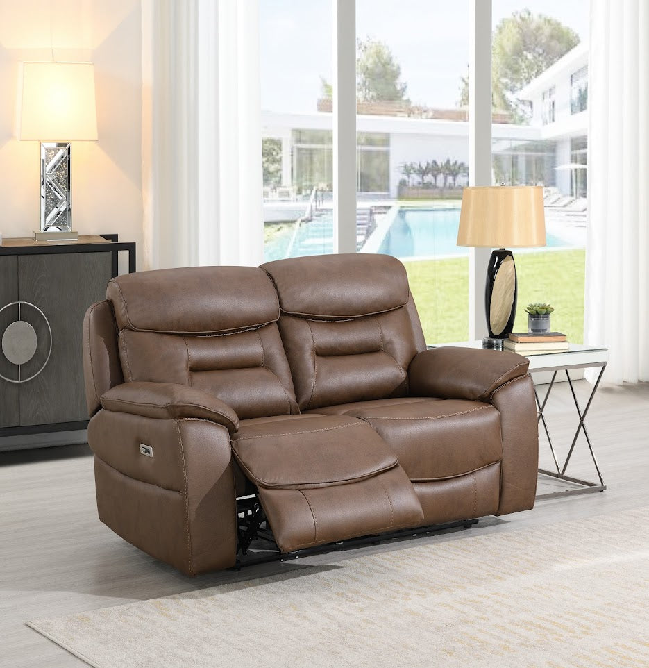 Palma 2 Seater Power Recliner - Chestnut