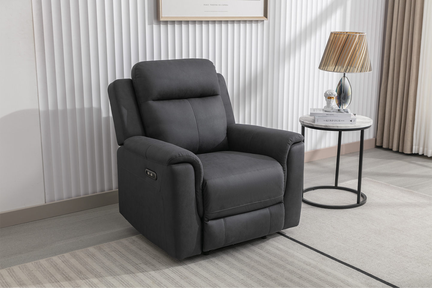 Norway Dark Grey Chair - Power Recliner