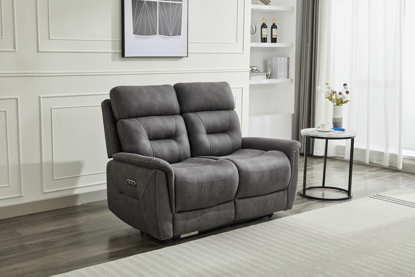 Paris 2 Seater Power Recliner - Grey