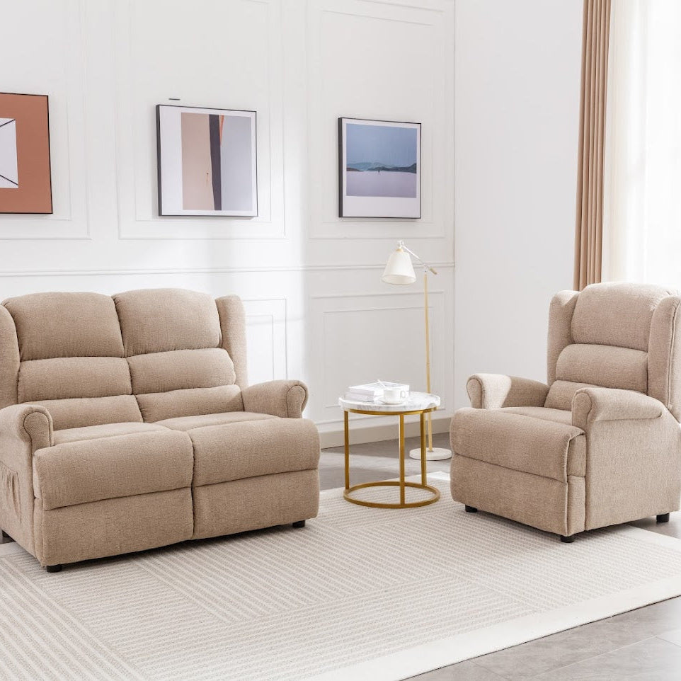 Bulgaria Fireside Loveseat - Oatmeal