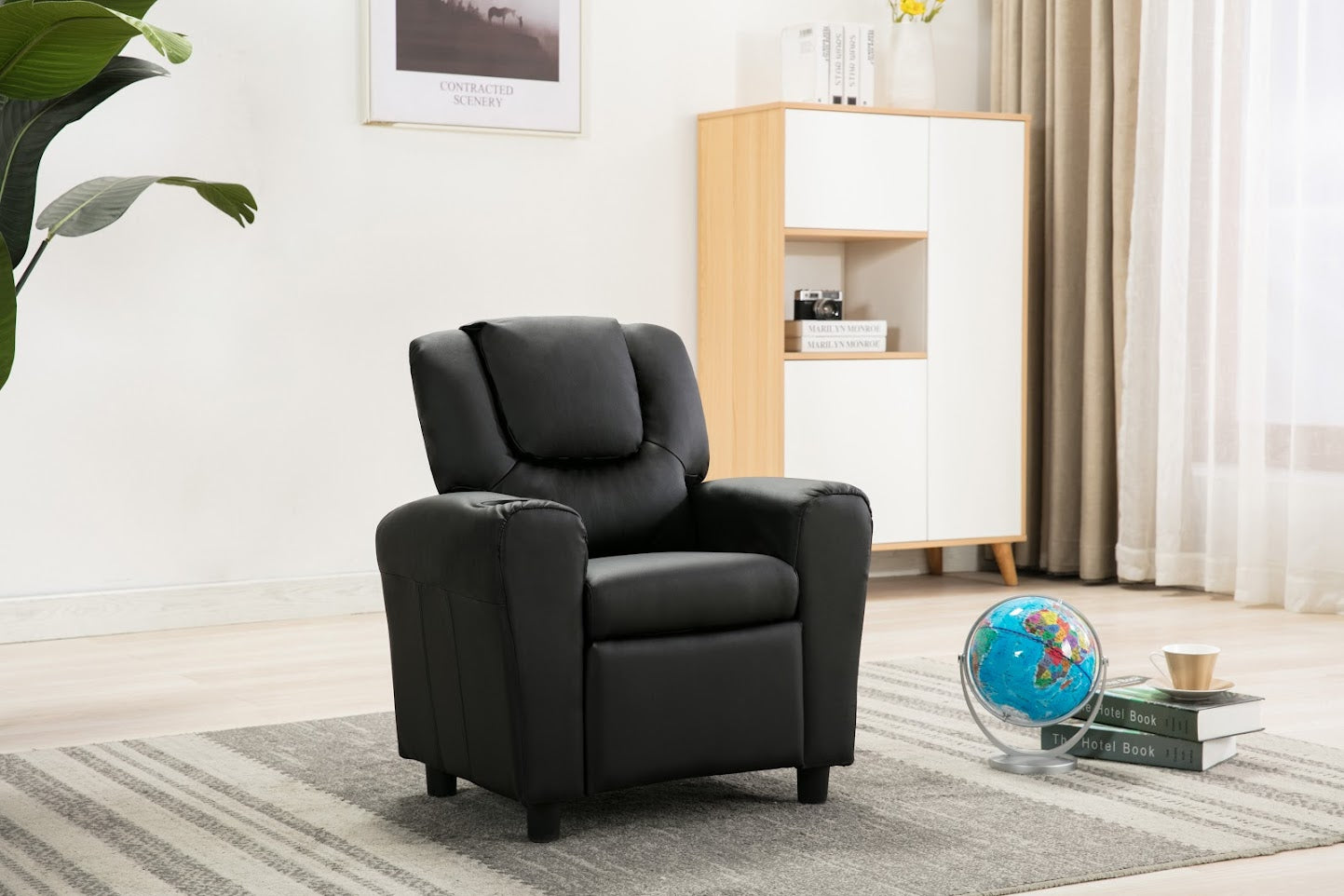 Childs Recliner with Cupholder - Black