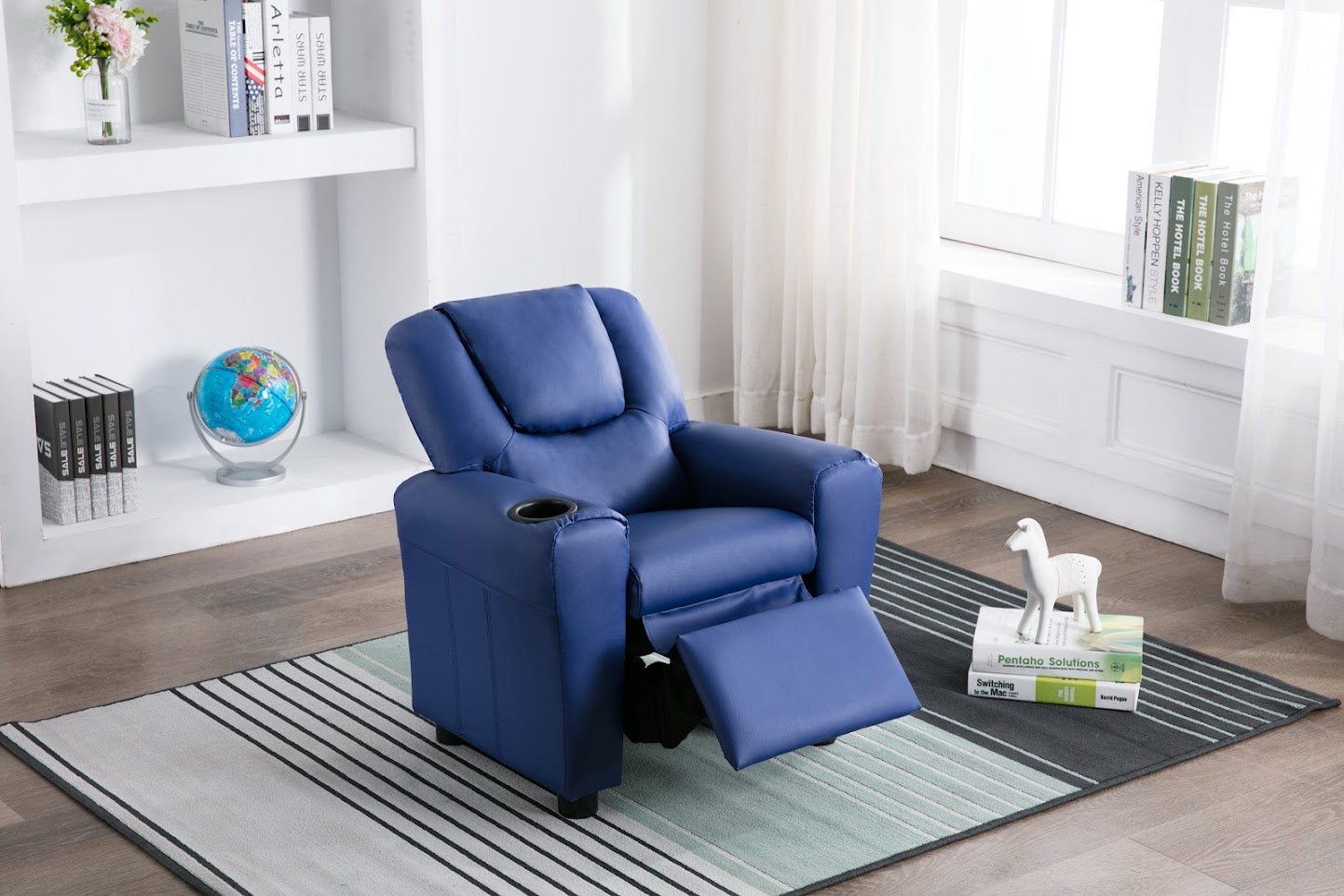 Childs Recliner with Cupholder - Blue