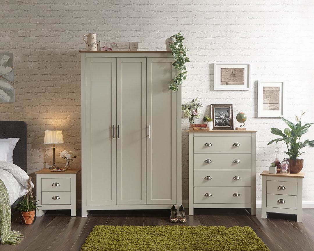 Logan 4 Piece Bedroom Set - White & Barley Oak