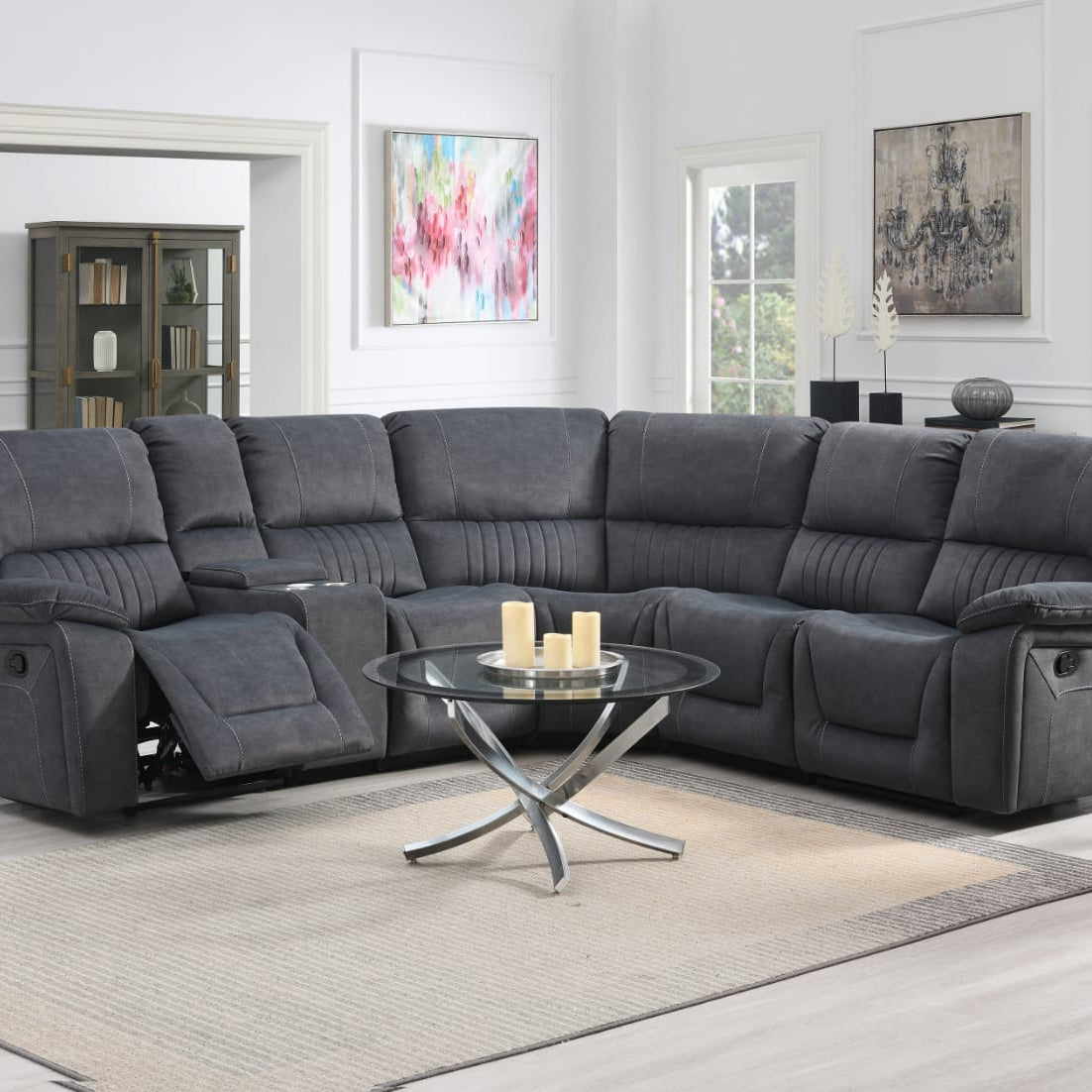 Abbeydale Manual Recliner - Grey