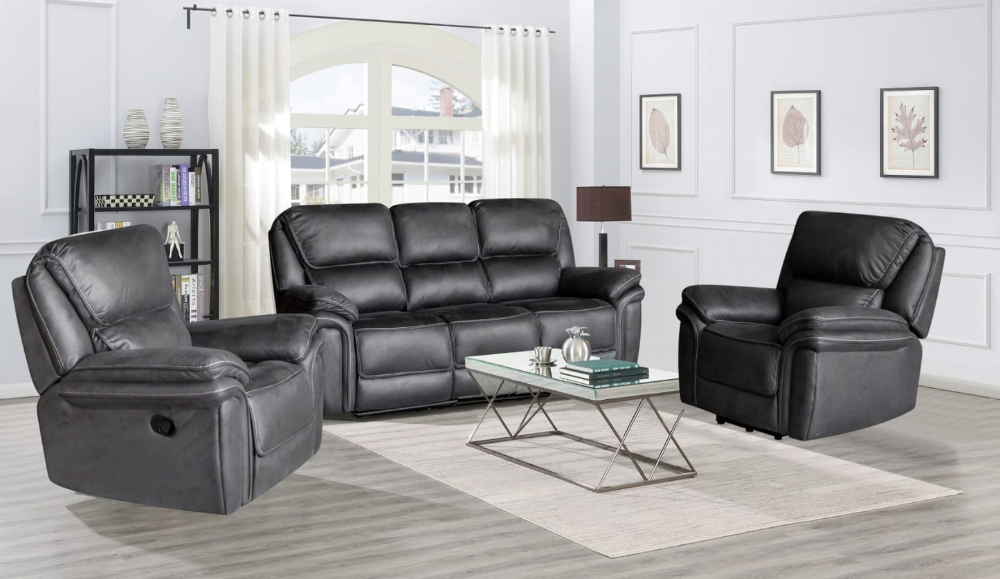 Grange 2 Seater Fabric Manual Recliner-Slate