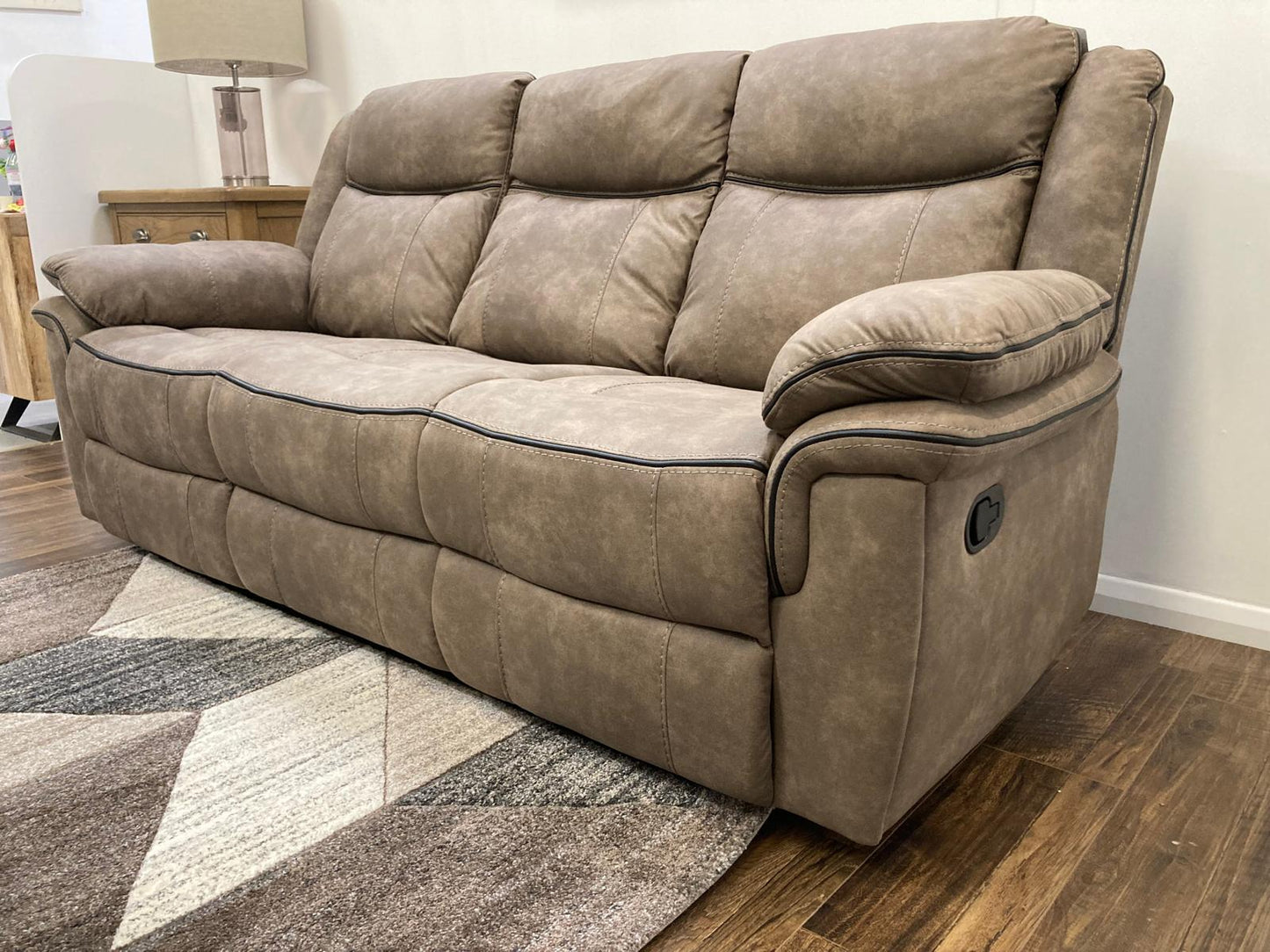Lucan 3 Seater Manual Recliner - Brown
