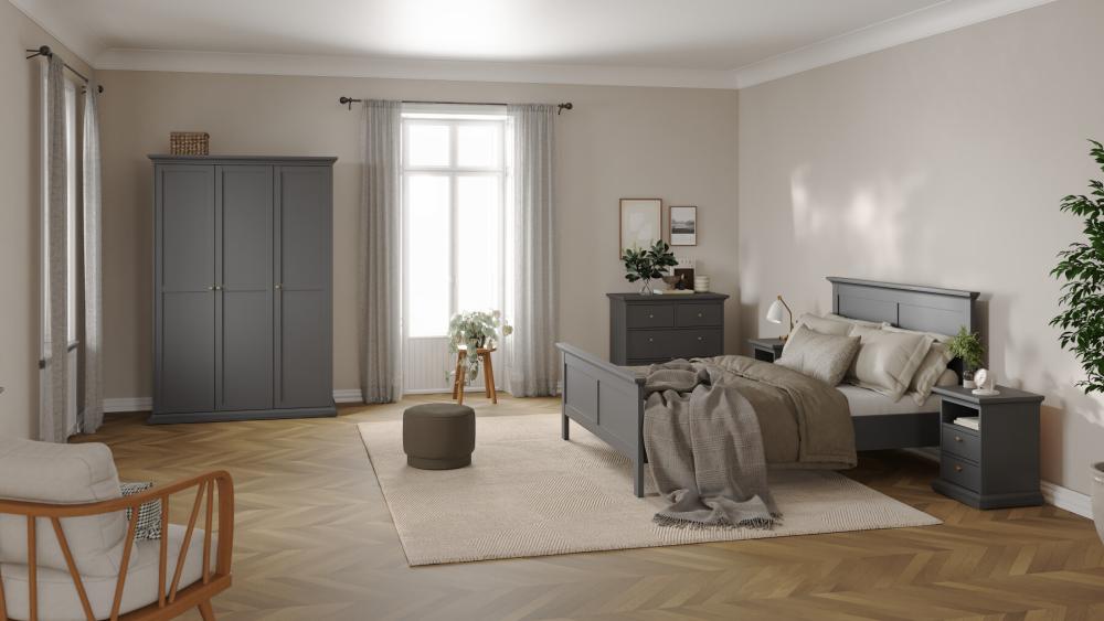 Paris 5 Piece Bedroom Set - Double Bed - Grey