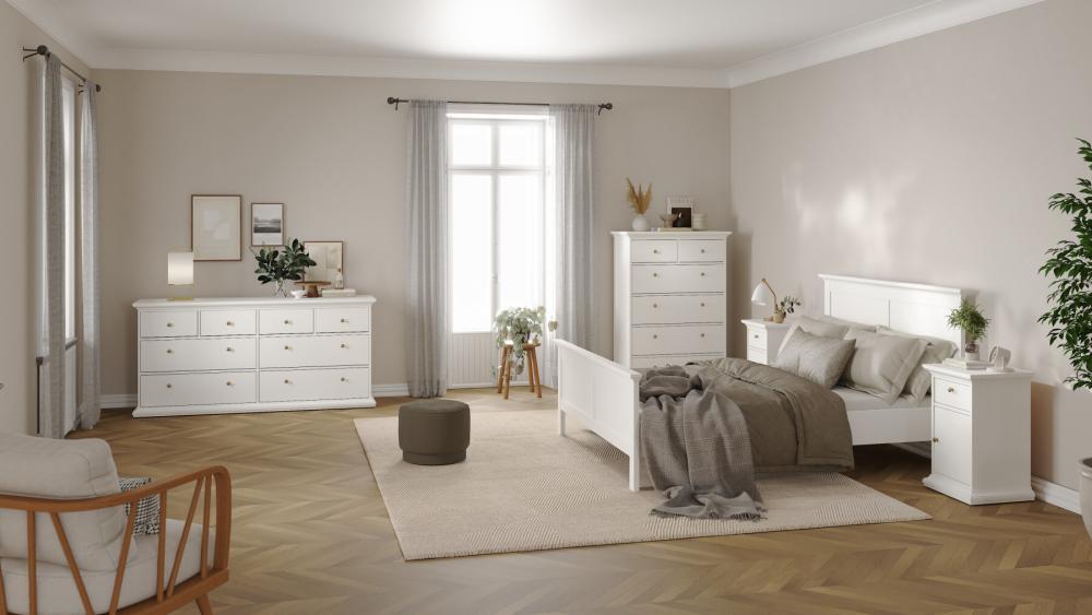 Paris 5 Piece Bedroom Set - Double Bed - White