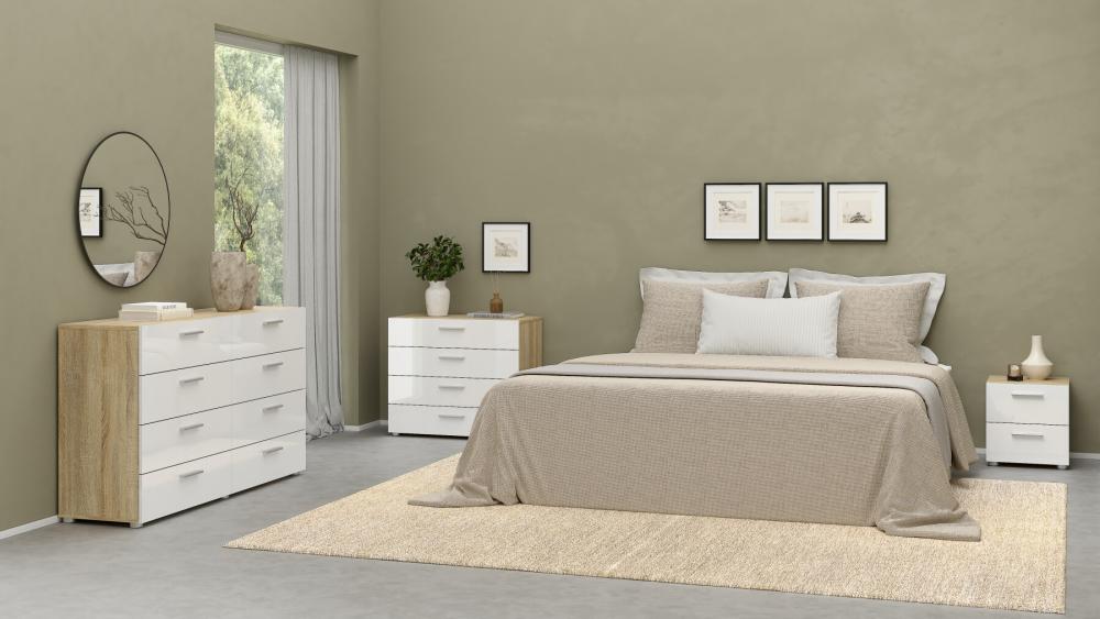 Pepe 3 Piece Bedroom Set - Oak and White