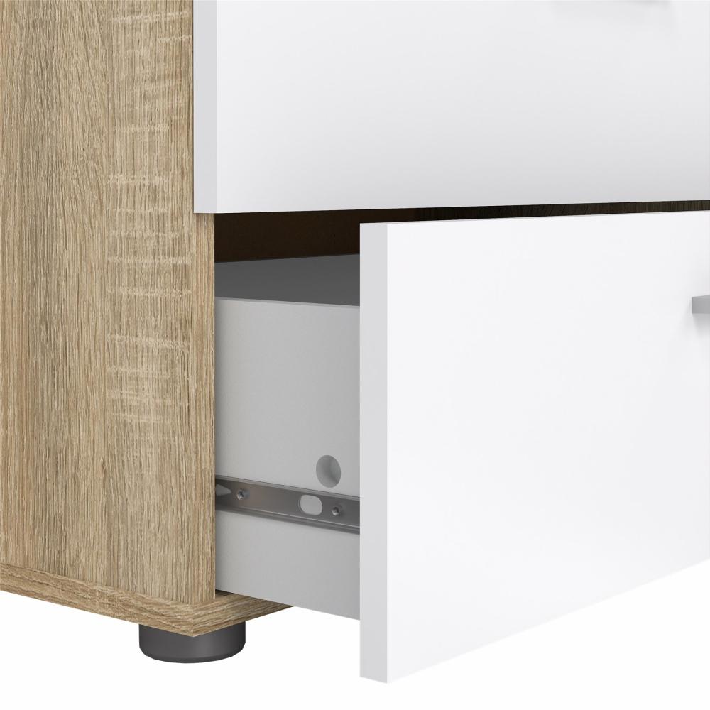 Pepe 4 Drawer Chest - Oak with White High Gloss