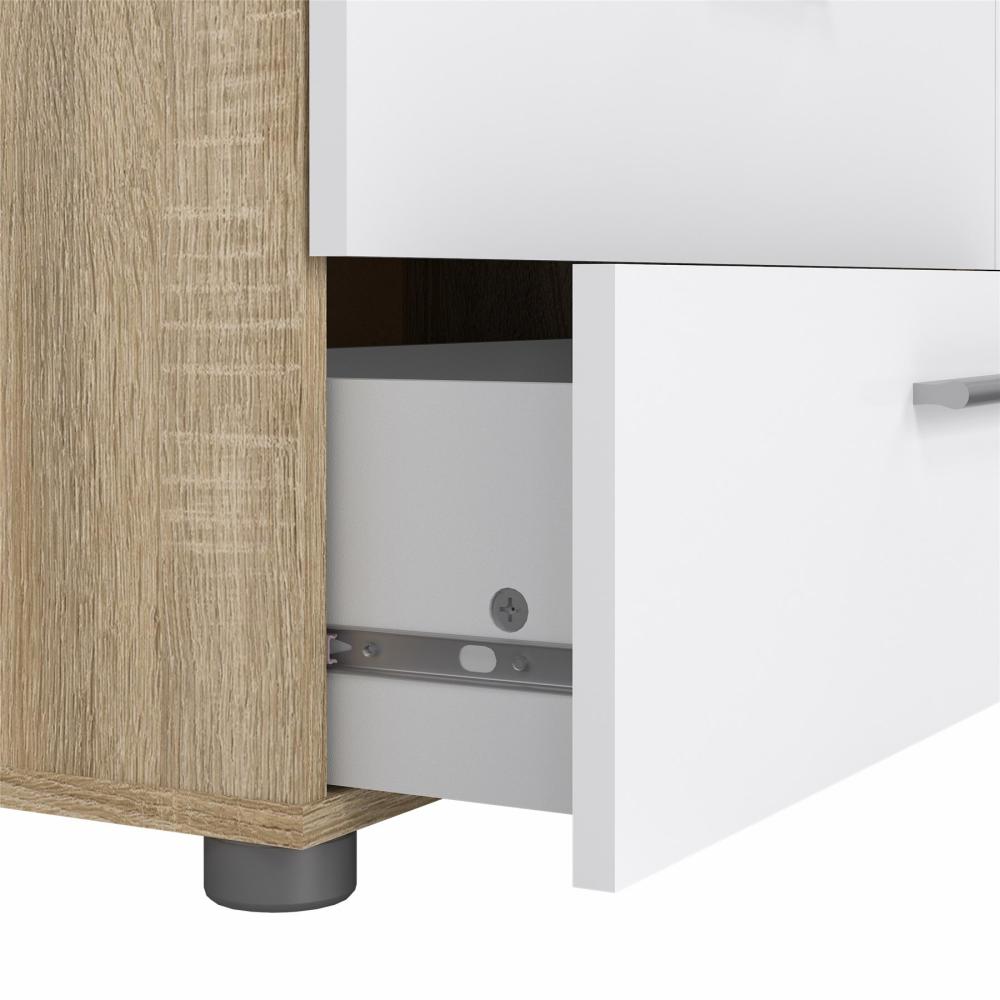 Pepe 8 Drawer Chest - Oak with White High Gloss