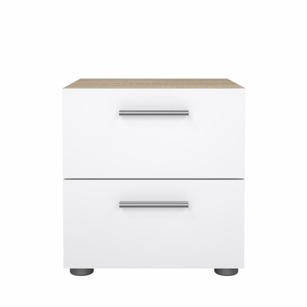 Pepe Nightstand - Oak with White High Gloss