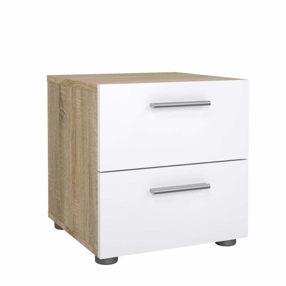 Pepe Nightstand - Oak with White High Gloss