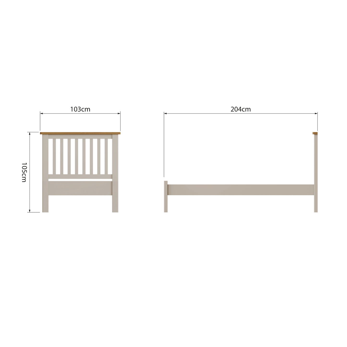 Rhea Dove Grey Single Bed Frame