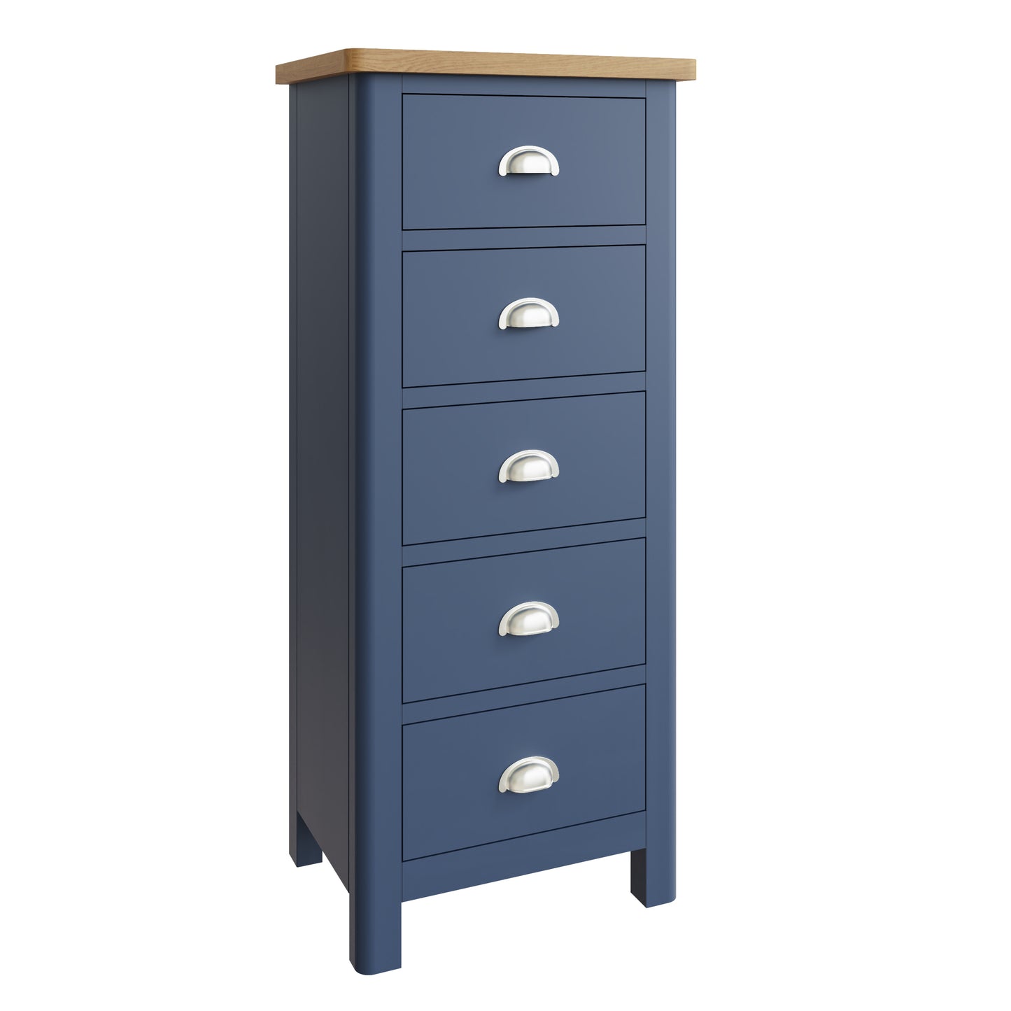 Rhea Blue 5 Drawer Narrow Chest of Drawers