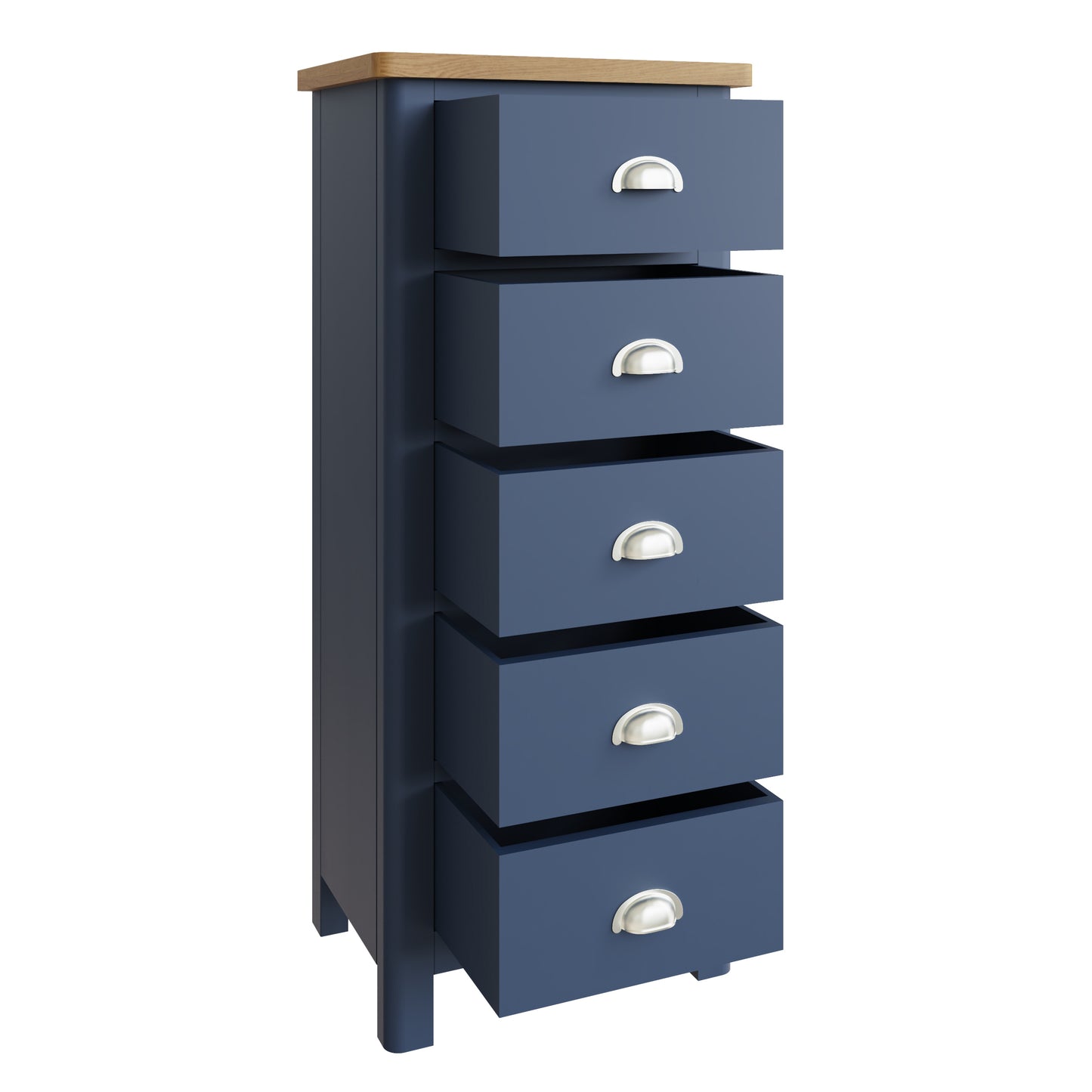 Rhea Blue 5 Drawer Narrow Chest of Drawers