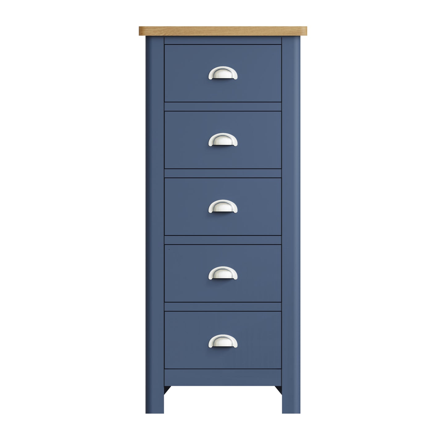 Rhea Blue 5 Drawer Narrow Chest of Drawers