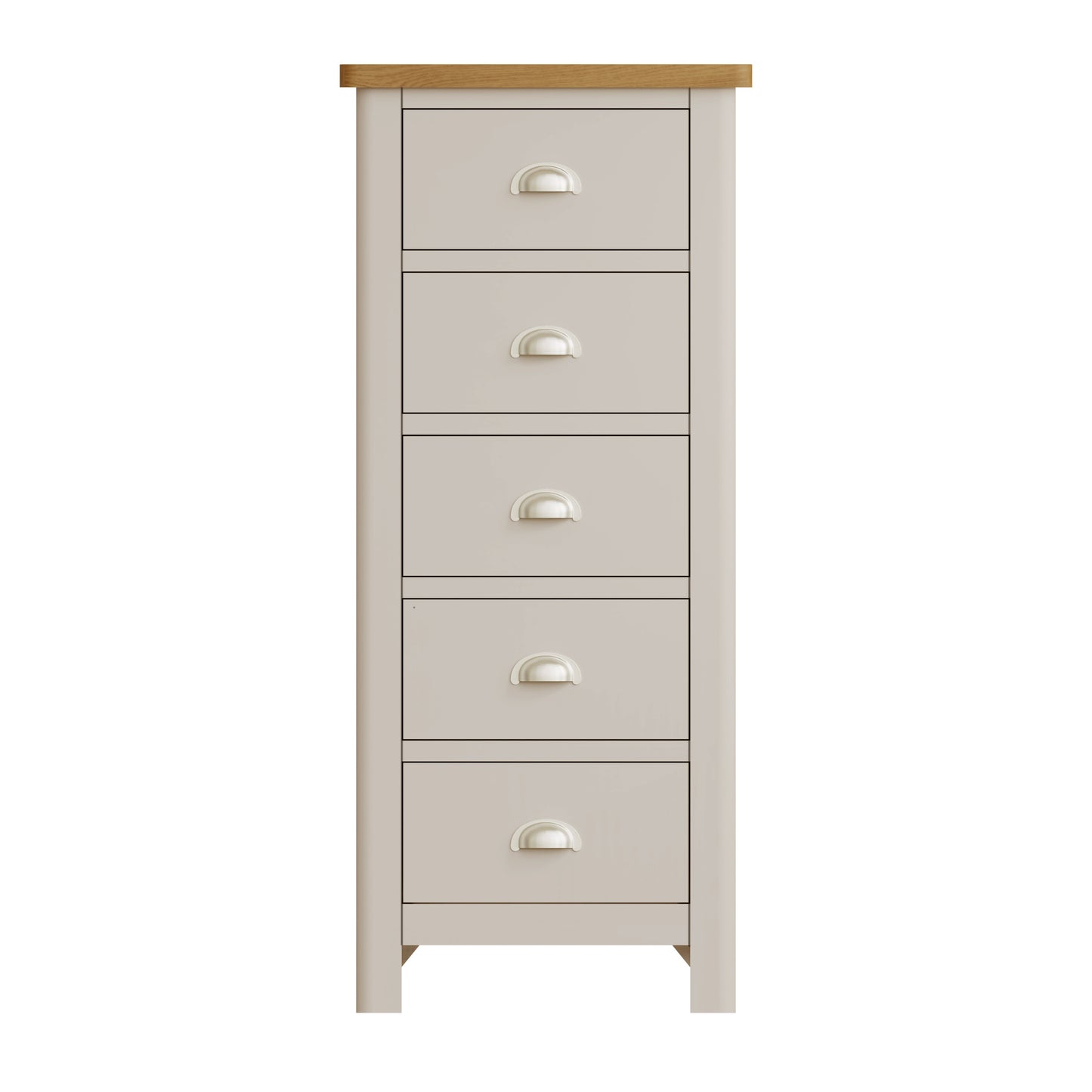 Rhea Dove Grey 5 Drawer Narrow Chest of Drawers