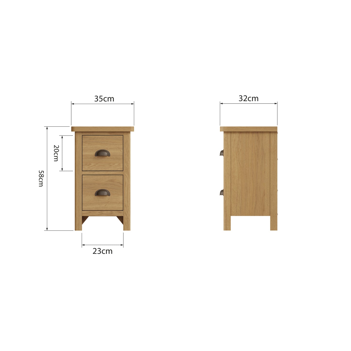 Rhodes Oak Bedside Cabinet