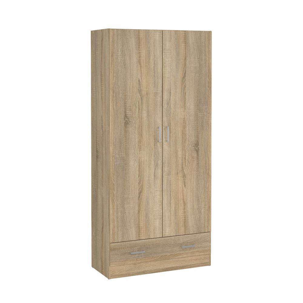 Space Wardrobe with 2 doors + 1 Drawer-Oak
