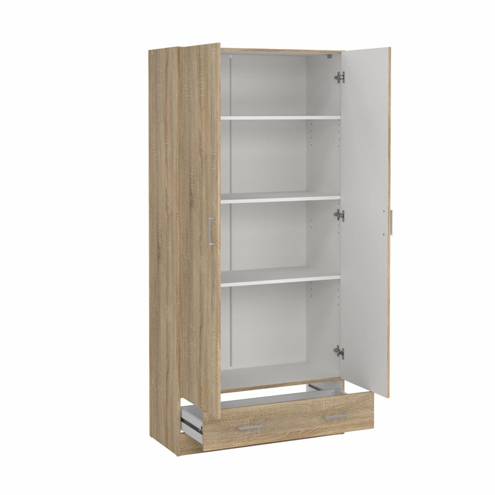Space Wardrobe with 2 doors + 1 Drawer-Oak