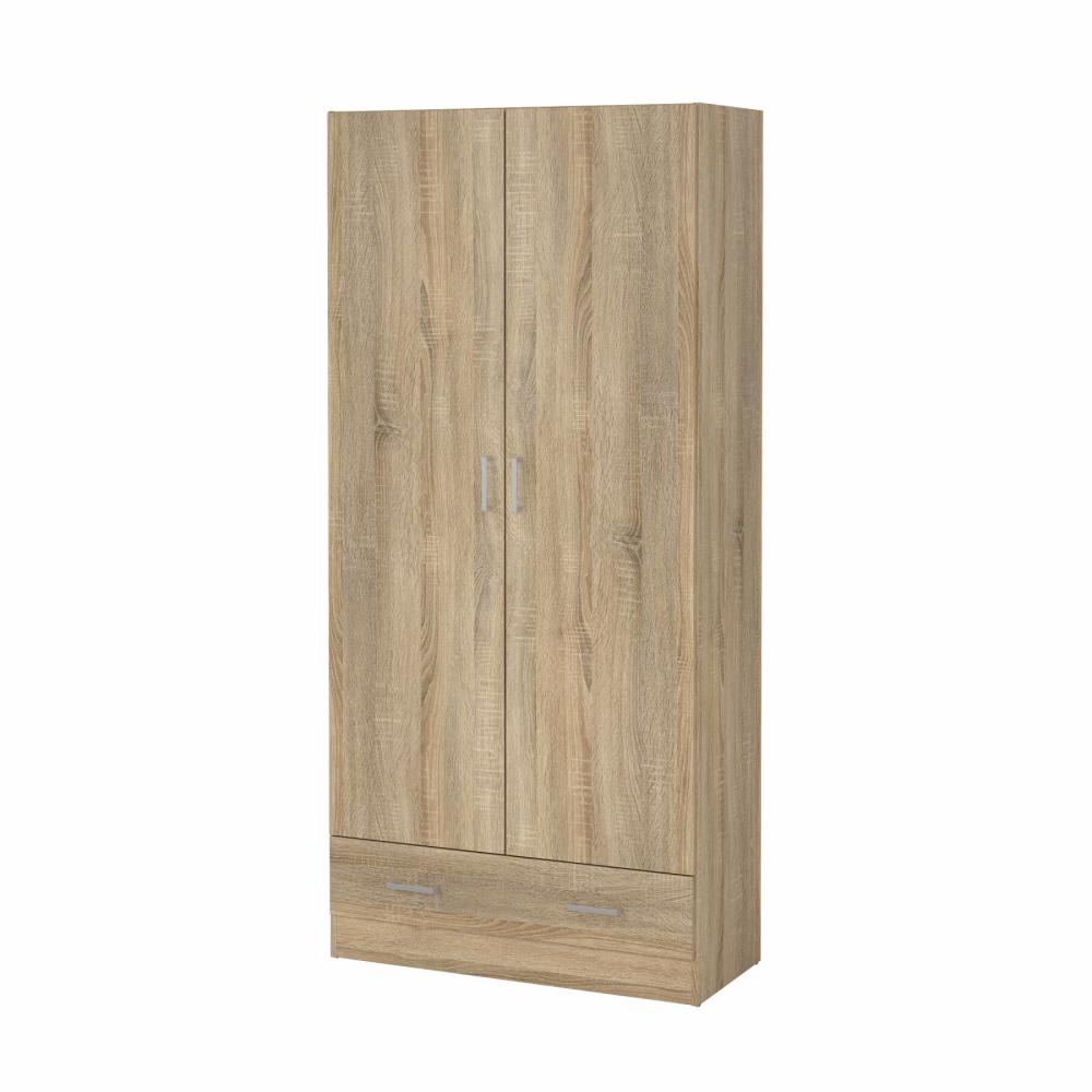 Space Wardrobe with 2 doors + 1 Drawer-Oak